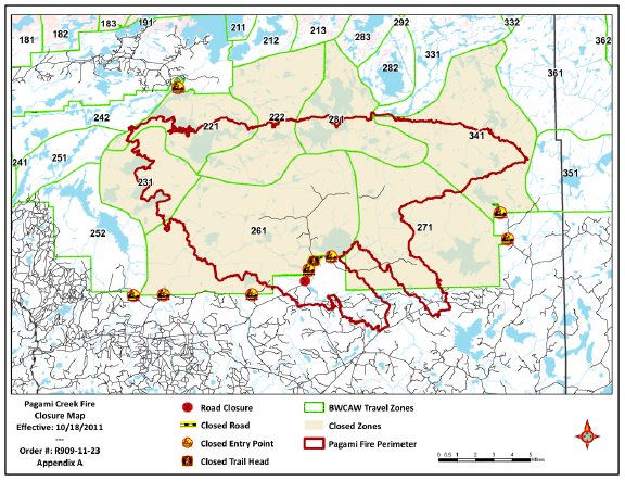 The Forest Service has reduced the size of the closed area within the 